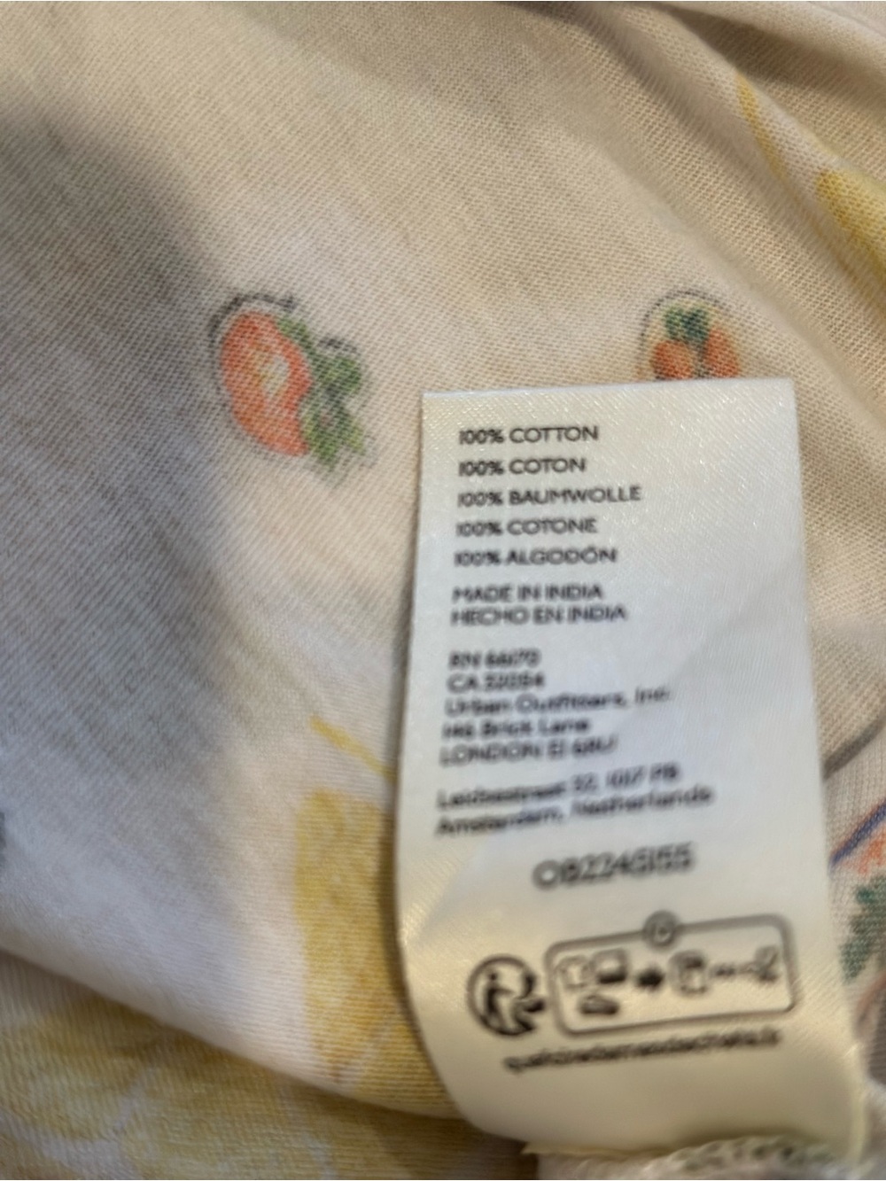 Maeve Anthropologie Fruit Print Flutter Sleeve Tee Medium Lemon Cherry Cotton - Picture 8 of 8